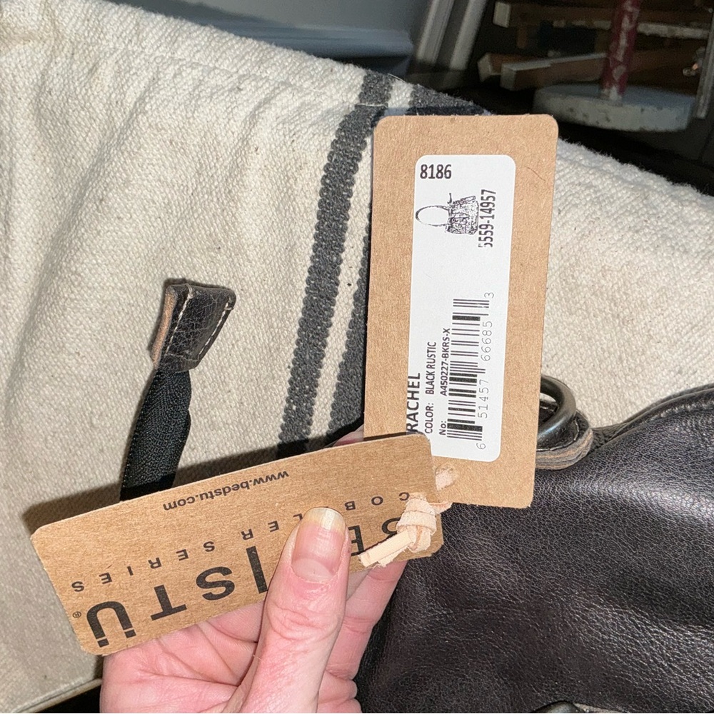 NWT Bed Stu Leather Rachel Shoulder Crossbody Bag Tote Black Rustic Retail $345 - Picture 5 of 14